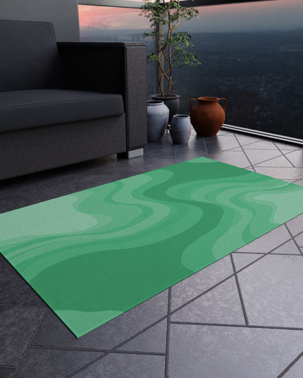 Mint Green Wavey 36" x 60" Outdoor Rug