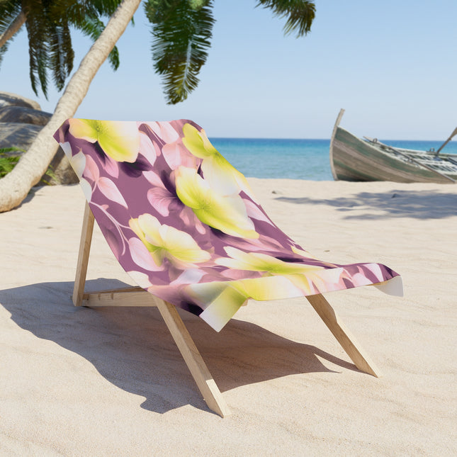 Lemon Blossom Floral Bunch 30" x 60" Beach Towel