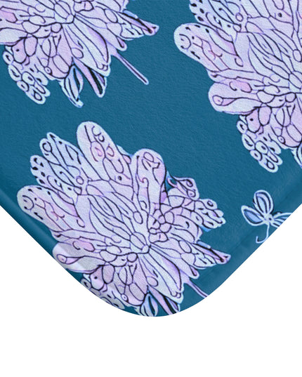 Lavender Floral Butterflies 34" x 21" Bath Mat