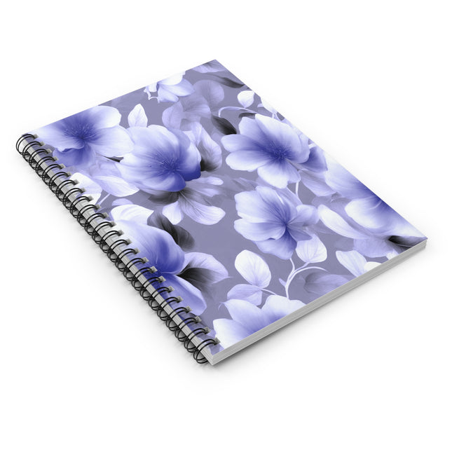 Indigo Blossom Floral Bunch Spiral Notebook - Ruled Line, 6" x 8", 118 pages