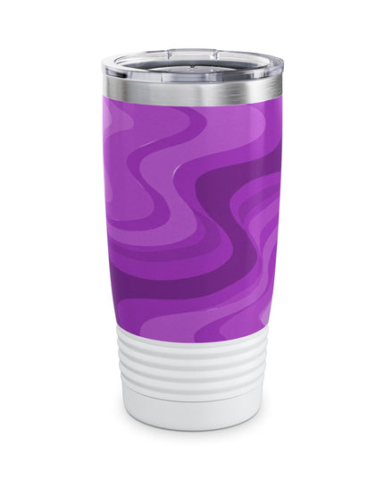 Wavey Purple Wavey Ringneck Tumbler, 20oz in white