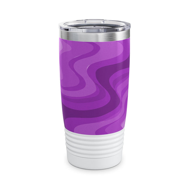 Wavey Purple Wavey Ringneck Tumbler, 20oz in white