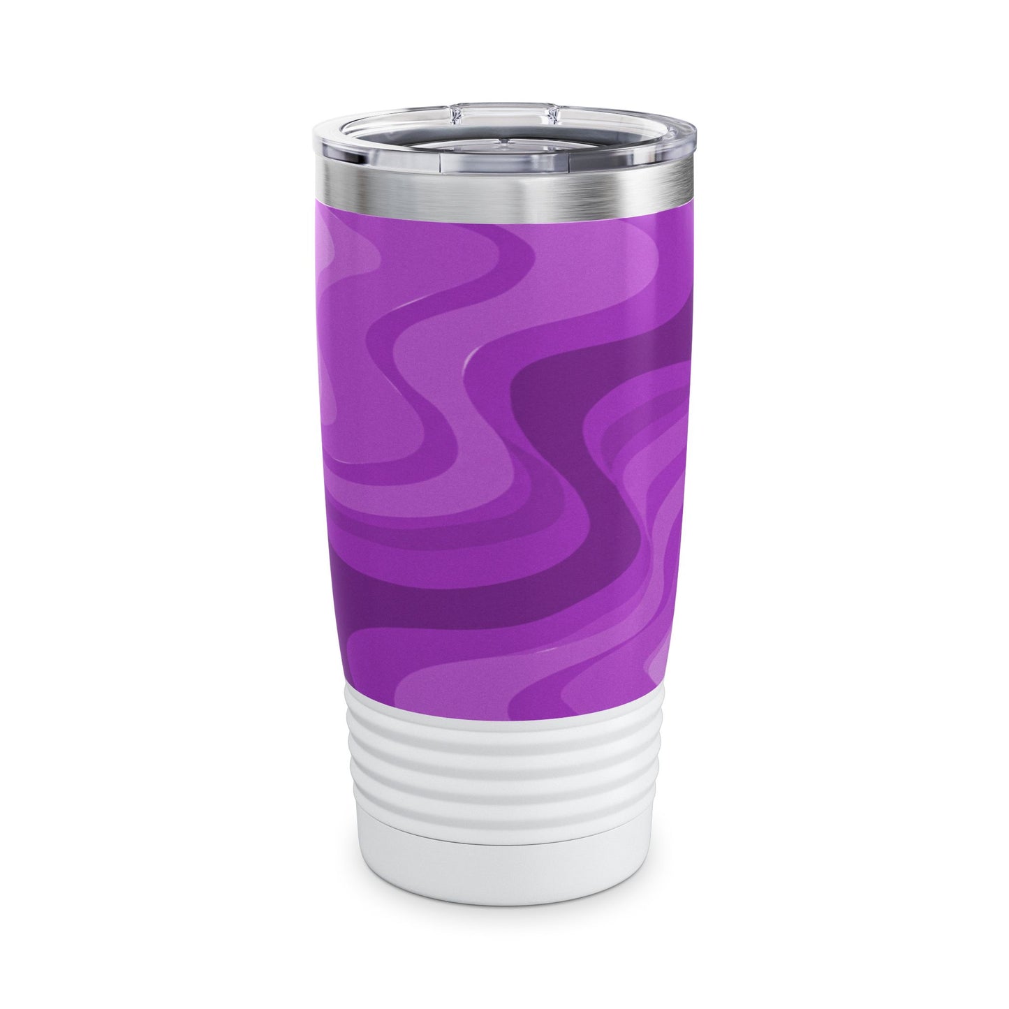 Wavey Purple Wavey Ringneck Tumbler, 20oz in white, steel and black