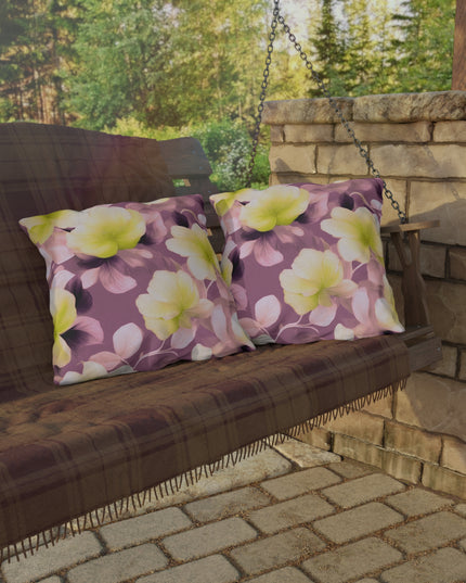 Lemon Blossom Floral Bunch 20" x 20" Outdoor Pillow