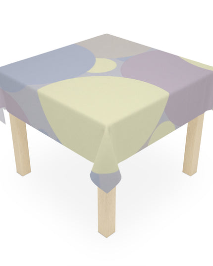 Pastel Soft Blue and Soft White Patches Tablecloth, 55" x 55"