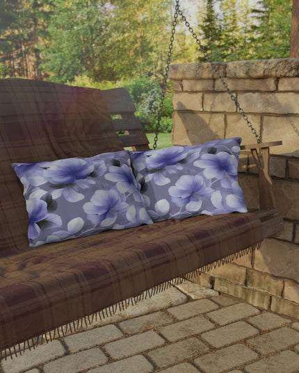 Indigo Blossom Floral Bunch Outdoor Pillow, 20" x 14"