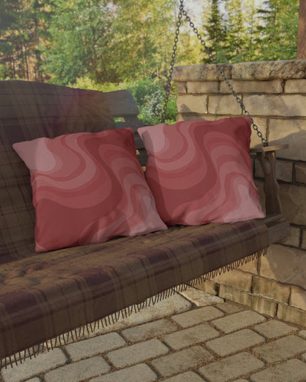 Power Red Wavey 20" x 20" Outdoor Pillow
