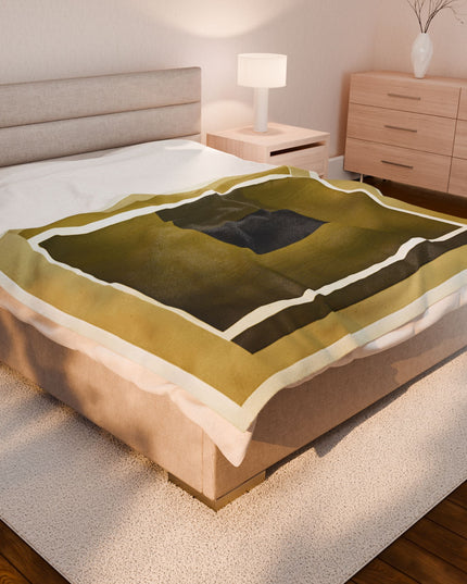 Tan Shadow Velveteen Plush Blanket, 60" x 80"