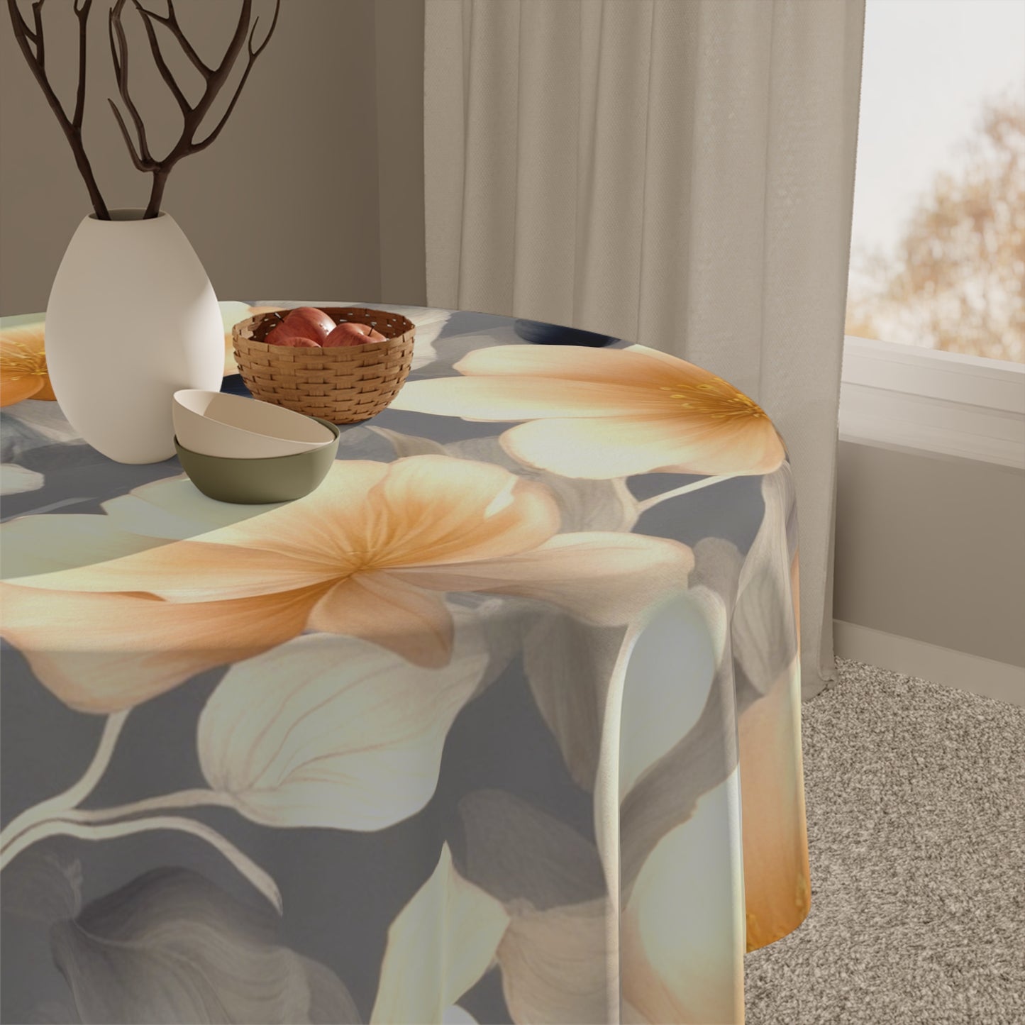 Soft Blossom Floral Bunch Tablecloth, 55" x 55"