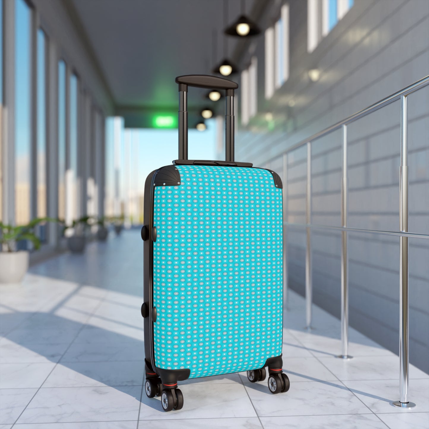 Tif Green Star-crossed Bodies Small Suitcase with built in lock, 4 double-wheels, telescopic handle, and ABS back hard-shell
