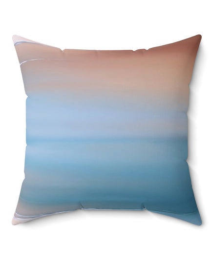 Blue Sea Peach Fog 20" x 20" Faux Suede Square Pillow