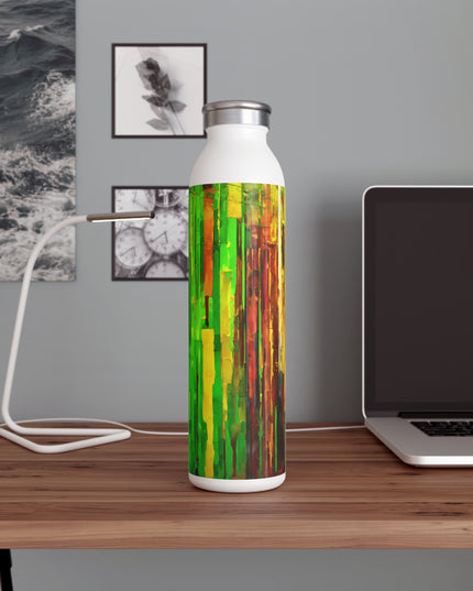 Striped Beta Slim Water Bottle, 20 oz White