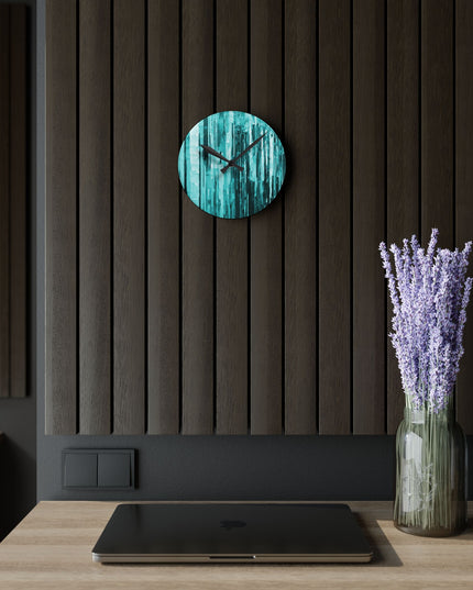 Striped Tif Acrylic Round Wall Clock, 8" x 8"
