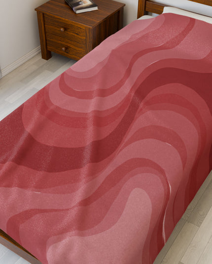 Power Red Wavey Velveteen Plush Blanket, 60" x 80"