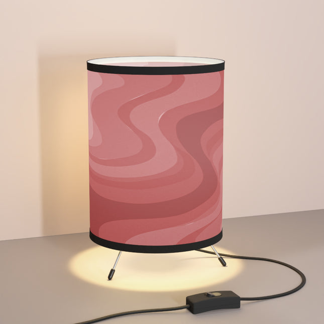 Power Red Wavey Tripod Lamp with High-Res Printed Shade, US\CA plug