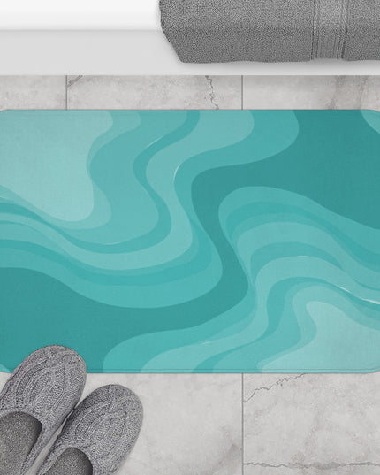 Tif Green Wavey 34" x 21" Bath Mat