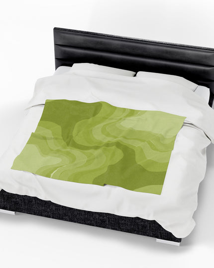 Lemon Wavey Velveteen Plush Blanket, 50" x 60"