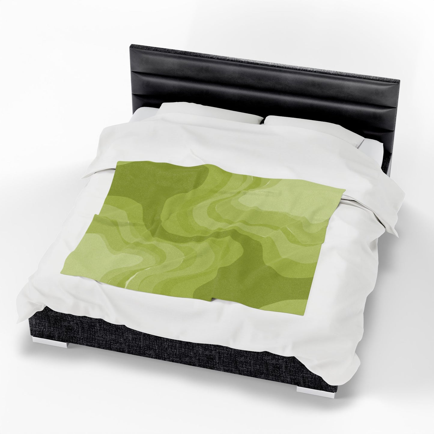Lemon Wavey Velveteen Plush Blanket, 50" x 60"