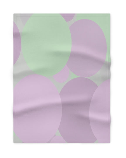 Pastel Lavender Purple and Soft Green Patches Soft Fleece Baby Blanket, 30" x 40"