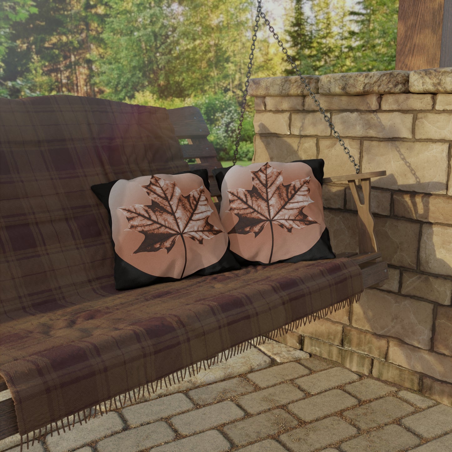 Soft Maple Leaf 16" x 16" Outdoor Pillow