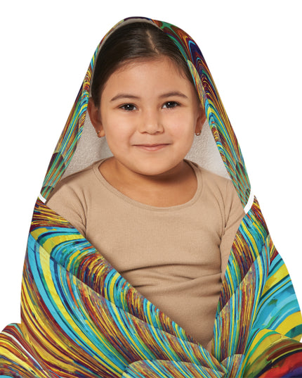 Uzi Spiral Alpha Green Youth Hooded Towel, 24" x 48"