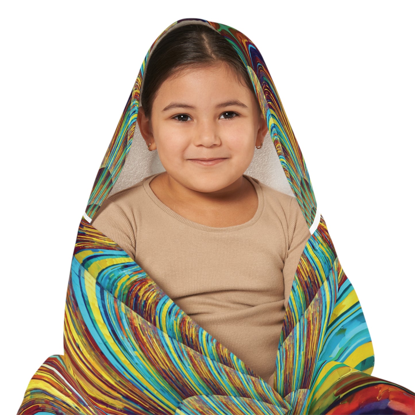 Uzi Spiral Alpha Green Youth Hooded Towel, 24" x 48"