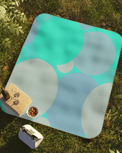 Pastel Tan and Tif Patches 61" × 51" Picnic Blanket