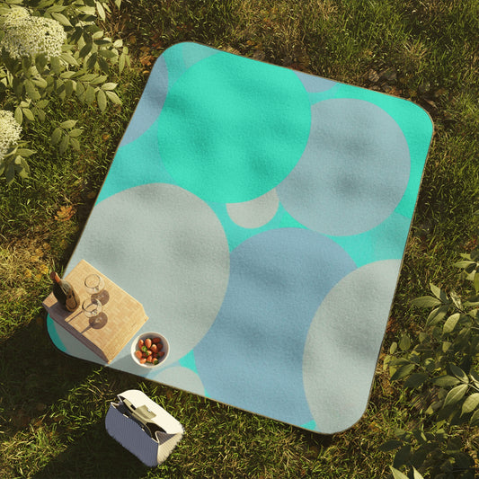 Pastel Tan and Tif Patches 61" × 51" Picnic Blanket
