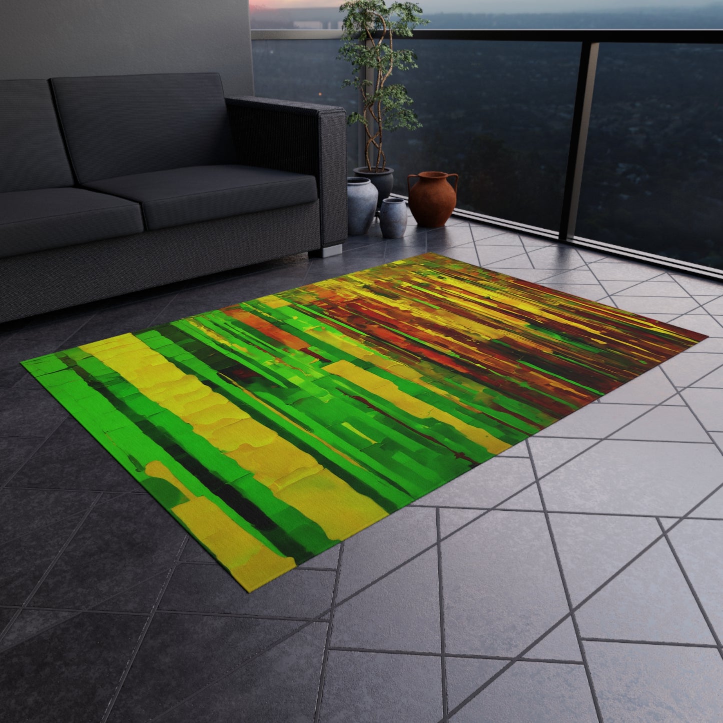 Striped Beta Outdoor Rug, 60" x 84"