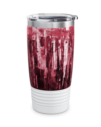 Striped Ruby Ringneck Tumbler, 20oz in white