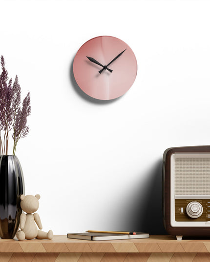 Rose Red Fade Acrylic Round Wall Clock, 8" x 8"