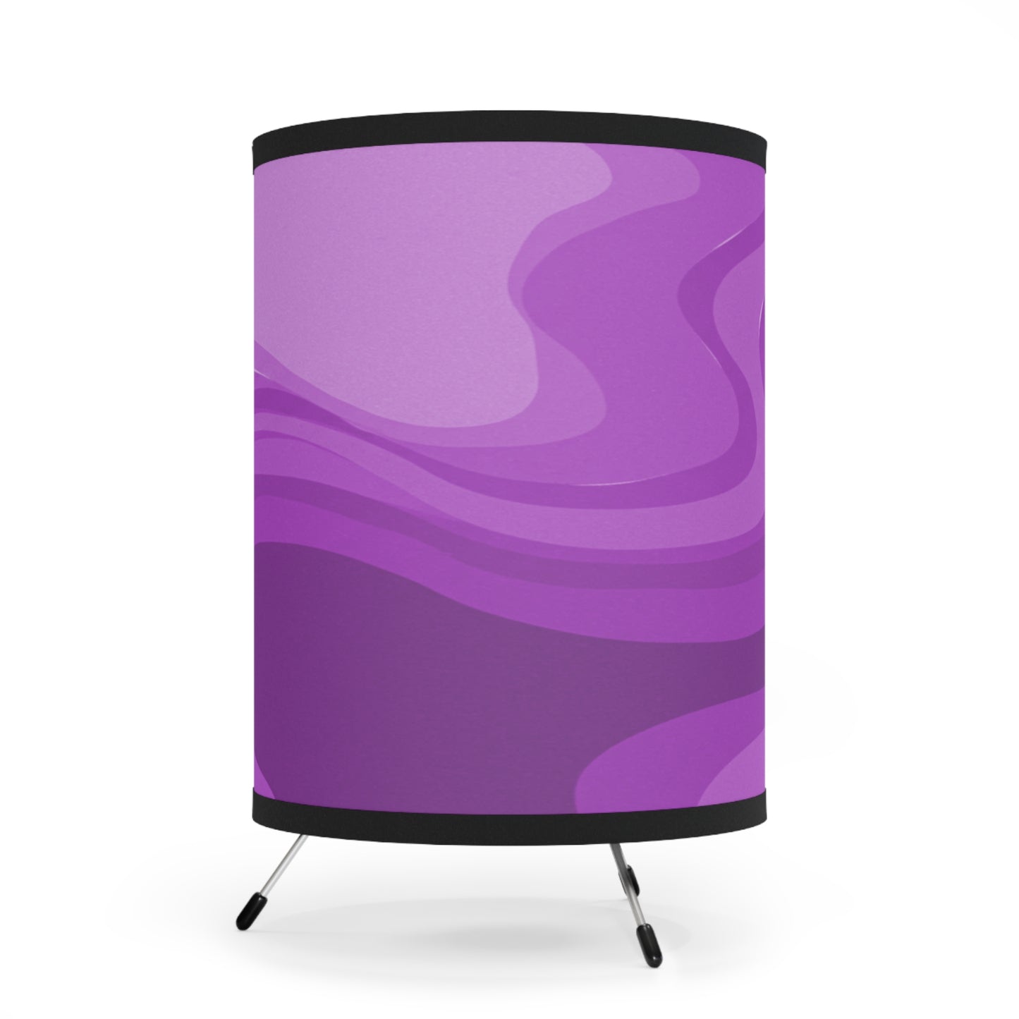 Wavey Purple Wavey Tripod Lamp with High-Res Printed Shade, US\CA plug