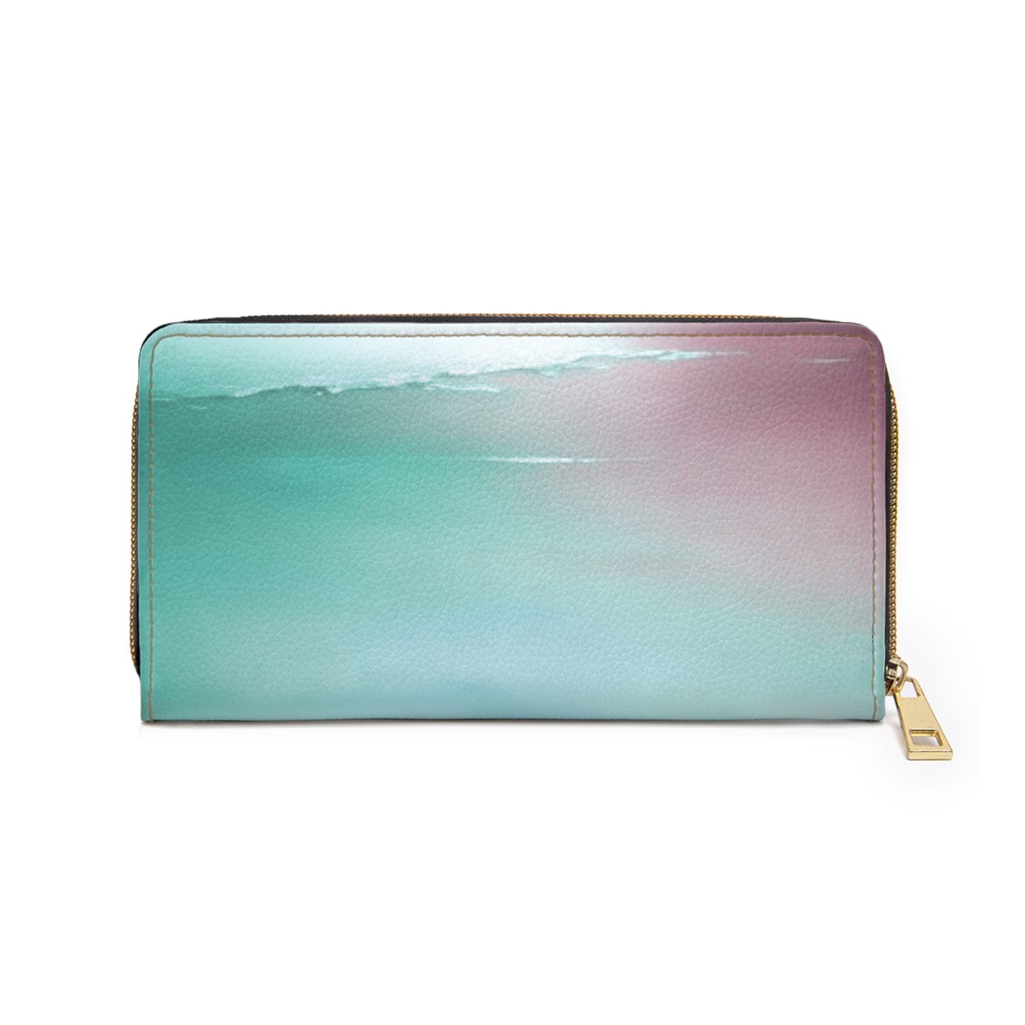 Green Sea Lavender Fog Elegant Abstract Zipper Wallet - Stylish & Functional Accessory for Everyday Use