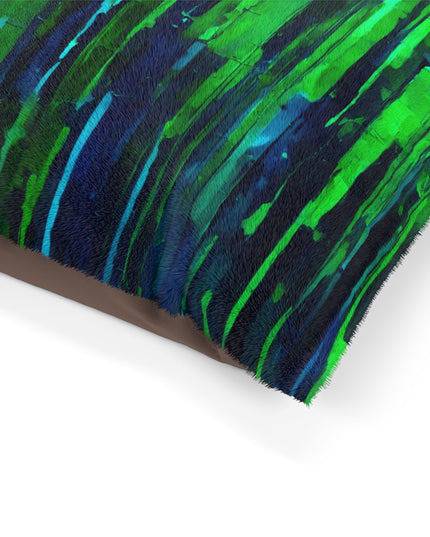 Striped Blue Green 40" × 30" Pet Bed