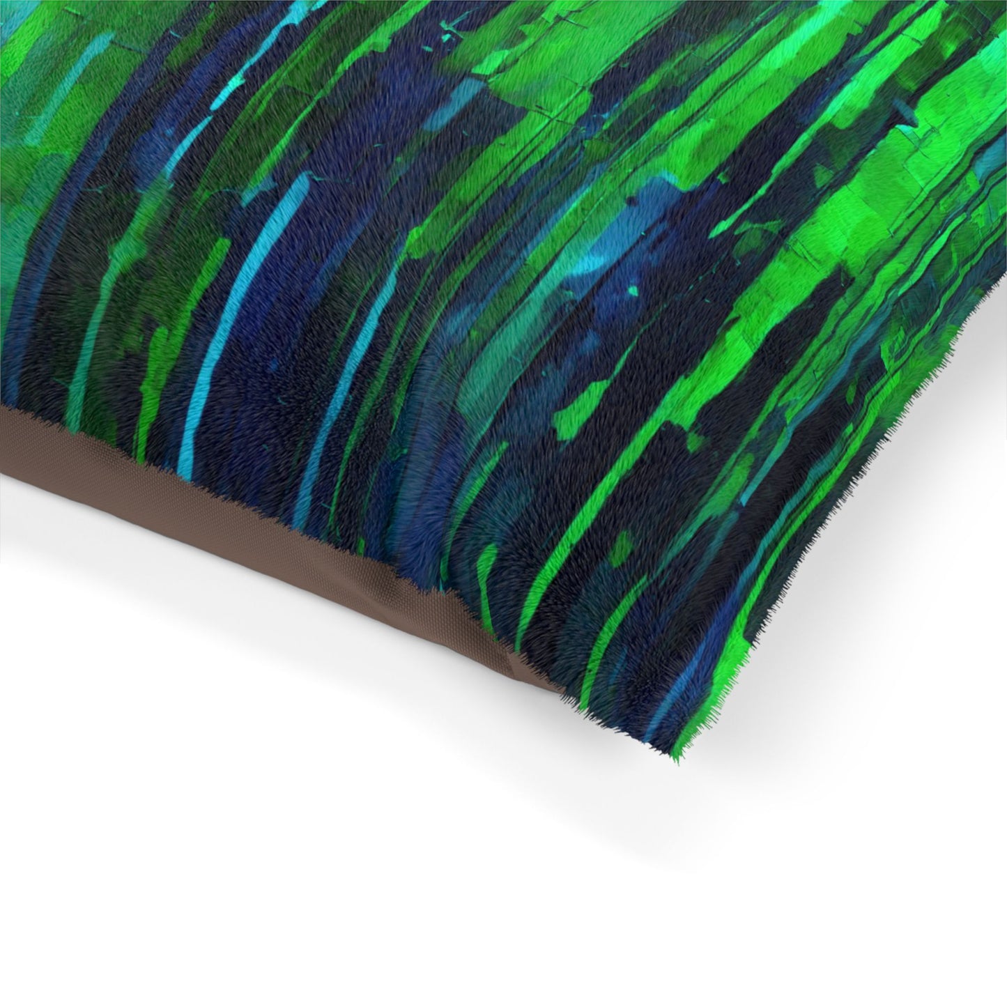 Striped Blue Green 40" × 30" Pet Bed