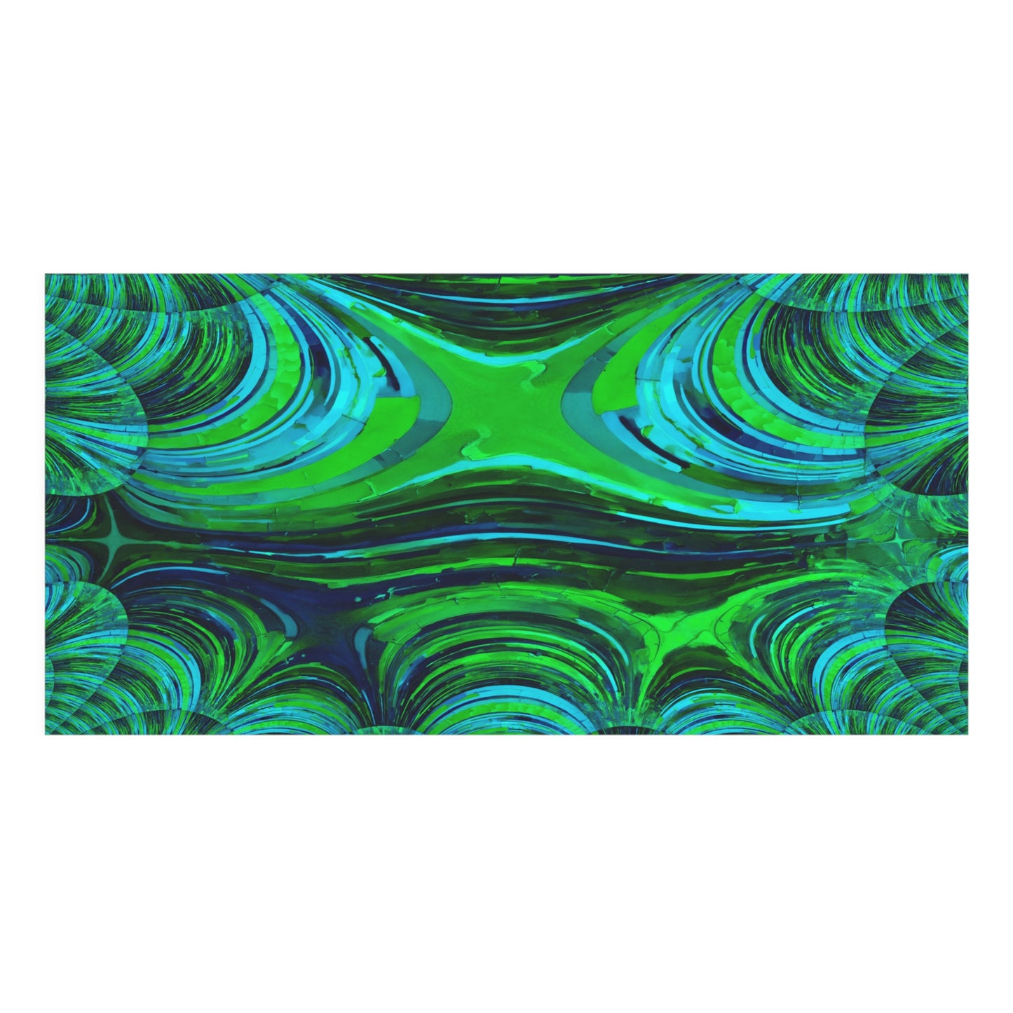 Uzi Spiral Blue Green Mink-Cotton Towel (50% polyester, 50% cotton),  30" x 60"