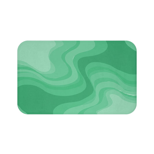 Mint Green Wavey 34" x 21" Bath Mat