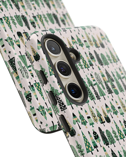 Mini Vintage Green Trees Samsung Galaxy S24 Tough Cases