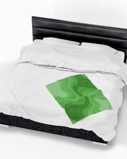 Greenie Meanie Wavey Velveteen Plush Blanket, 30" x 40"