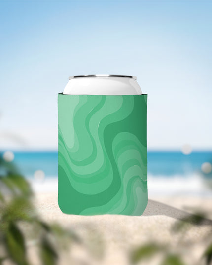 Mint Green Wavey 12 oz Can Cooler Sleeve