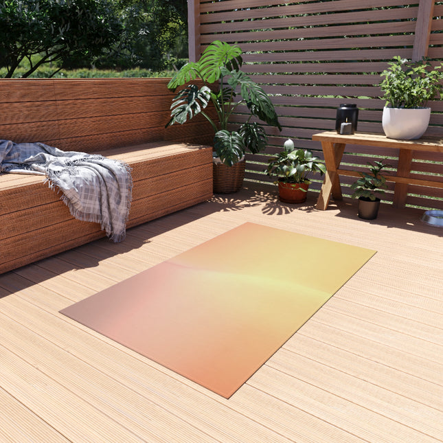 Hot Peach Fade Outdoor Rug, 36" x 60"