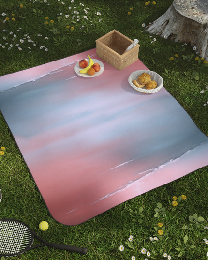 Gray Sea Pink Fog 61" × 51" Picnic Blanket