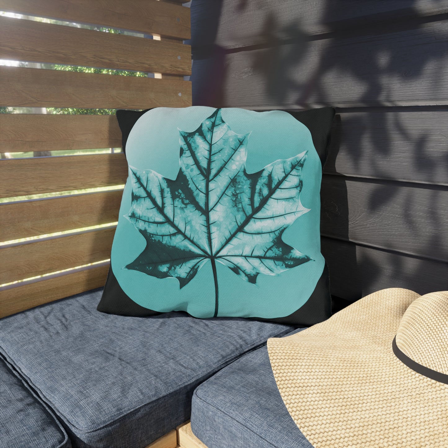 Tif Green Maple Leaf 18" x 18" Outdoor Pillow