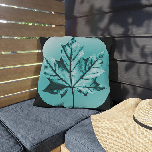 Tif Green Maple Leaf 18" x 18" Outdoor Pillow