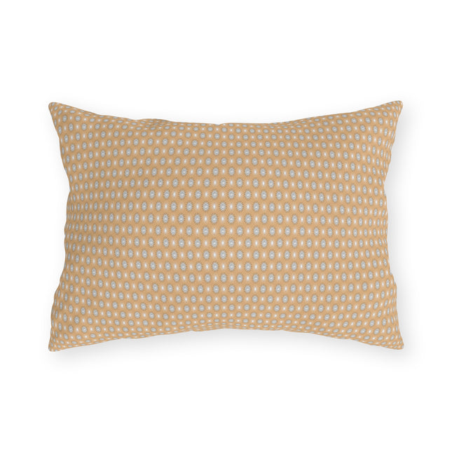 Tan Sunset Star-crossed Bodies Outdoor Pillow, 20" x 14"