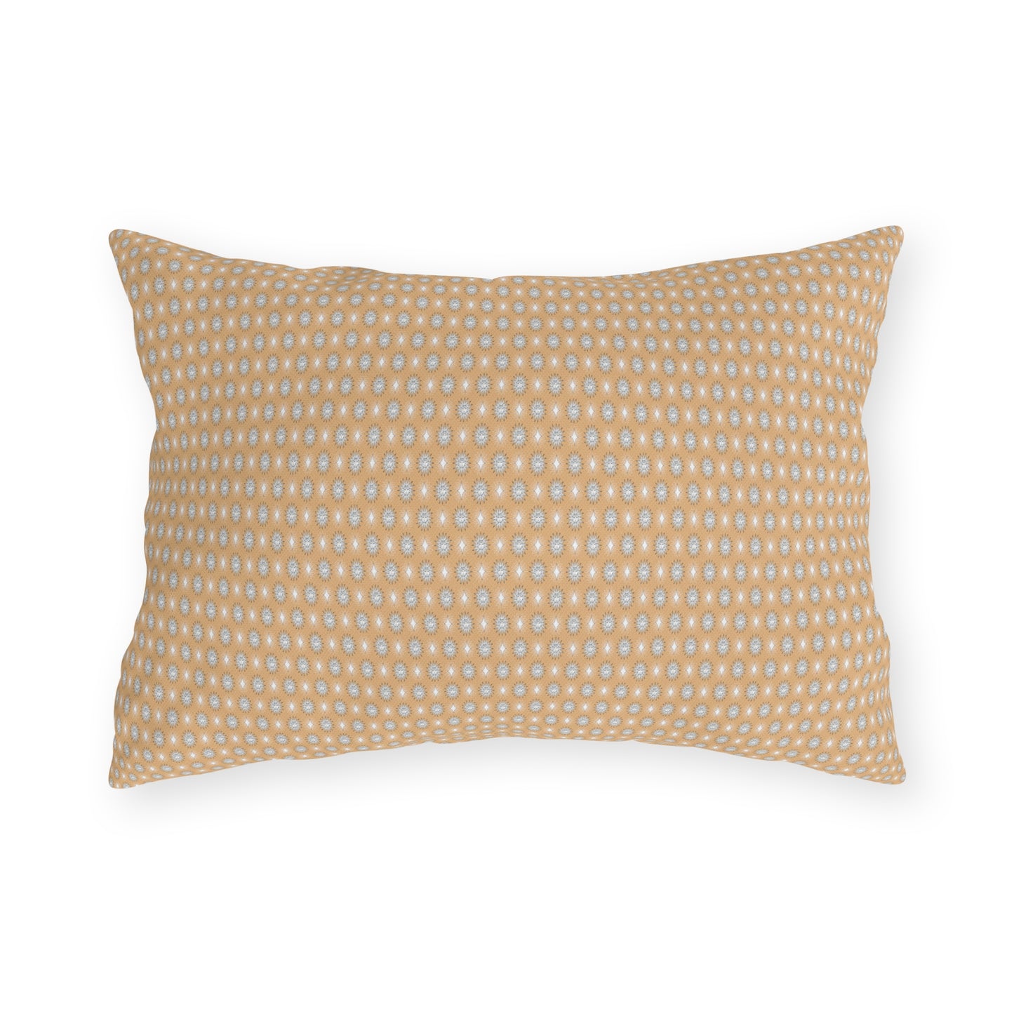 Tan Sunset Star-crossed Bodies Outdoor Pillow, 20" x 14"