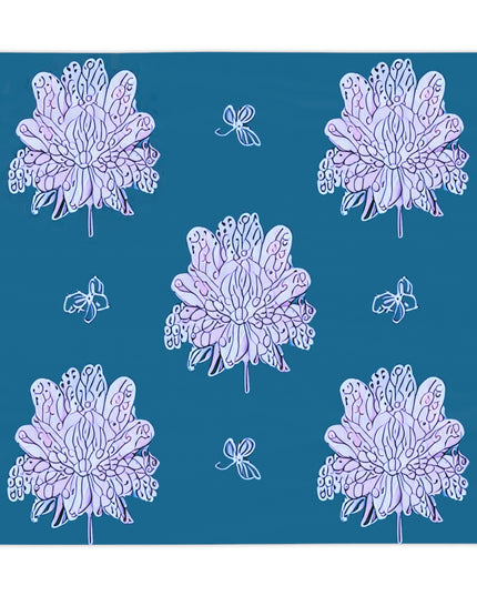 Lavender Floral Butterflies Tablecloth, 55" x 55"