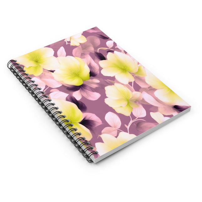 Lemon Blossom Floral Bunch Spiral Notebook - Ruled Line, 6" x 8", 118 pages