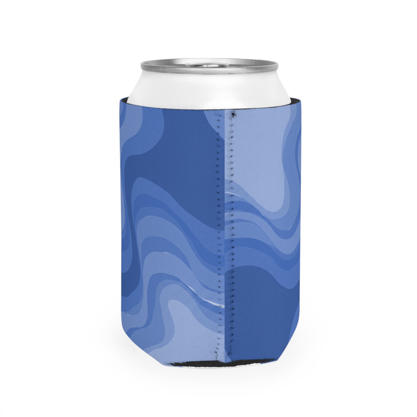 Deep Blue Wavey 12 oz Can Cooler Sleeve