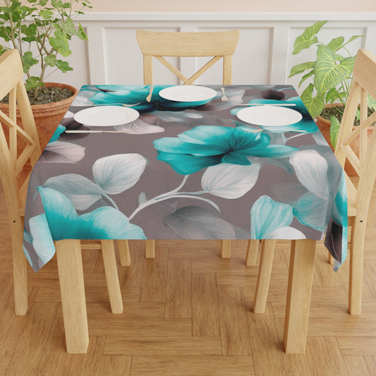 Tif Green Gray Floral Bunch Tablecloth, 55" x 55"
